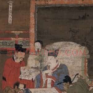 宋代 陆信忠《泰山王》国画人物工笔作品图片赏析