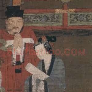 宋代 陆信忠《五道转轮王》国画人物工笔作品图片赏析