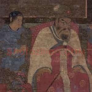 宋代《秦广王》国画人物工笔作品图片赏析