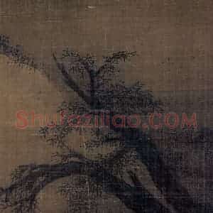 宋代 梁楷《雪景山水图》国画山水工笔作品图片赏析