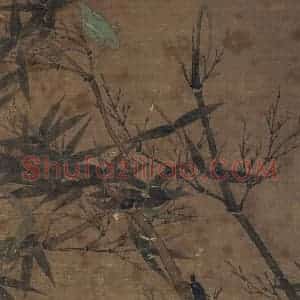 宋代 赵昌《竹虫图》国画花鸟工笔作品图片赏析