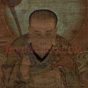 宋代 金大受《第二尊者 迦诺迦伐蹉尊者图》国画人物工笔作品图片赏析