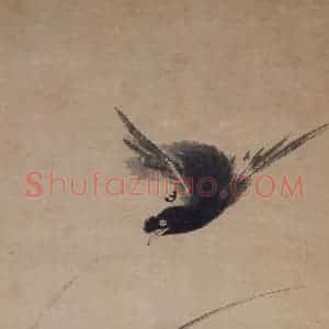 宋代 牧溪（传）《叭叭鸟图》国画花鸟作品图片赏析
