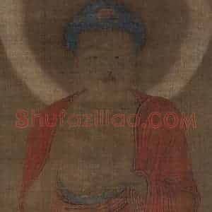 宋代 普悦《阿弥陀三尊图(三幅)》国画人物作品图片赏析