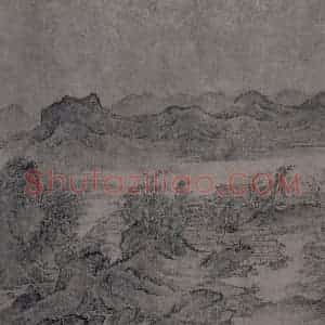 宋代 燕文贵《江山楼观图》国画山水作品图片赏析