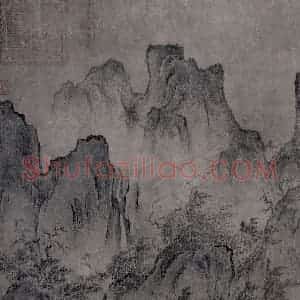 宋代 燕文贵《江山楼观图》国画山水作品图片赏析
