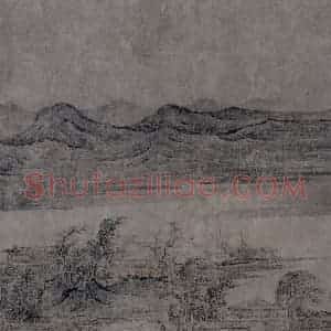 宋代 燕文贵《江山楼观图》国画山水作品图片赏析