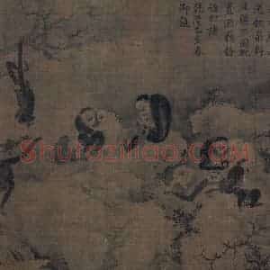 宋代 易元吉（传）《聚猿图》国画综合作品图片赏析
