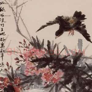 1959年 蔡鹤洲《好鸟和平》国画花鸟作品图片赏析