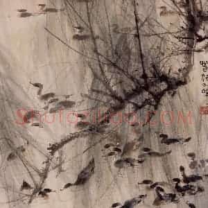 1961年 蔡鹤洲《春江水暖》国画花鸟作品图片赏析