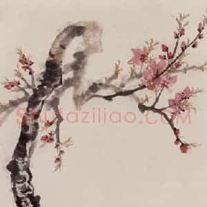 1961年 蔡鹤洲《仙鹤碧桃》国画花鸟作品图片赏析
