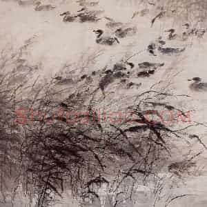 1965年 蔡鹤洲《芦歌》国画花鸟作品图片赏析