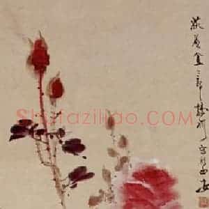 1954年 蔡鹤洲《疏影留香》国画花鸟作品图片赏析