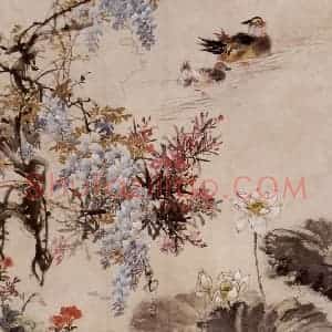 1954年 蔡鹤洲《盛节赋》国画花鸟作品图片赏析