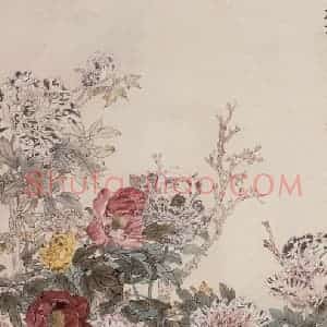 1954年 蔡鹤洲《祈福图》国画花鸟作品图片赏析