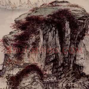 1956年 蔡鹤洲《闽江写生》国画山水作品图片赏析