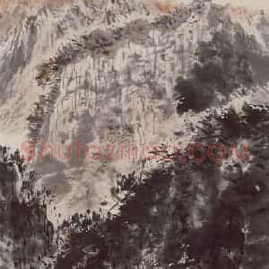 1956年 蔡鹤洲《仰止》国画山水作品图片赏析
