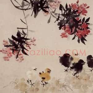 1957年 蔡鹤洲《儿歌如许》国画花鸟作品图片赏析