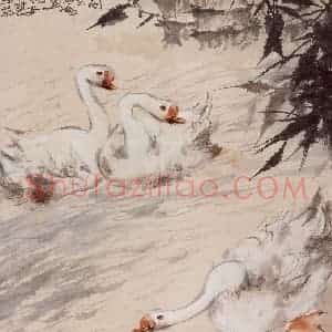 1957年 蔡鹤洲《三友图》国画花鸟作品图片赏析