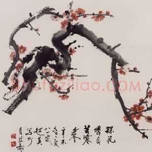 1991年 彭友善《梅》国画花鸟作品图片赏析