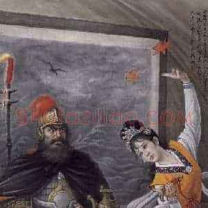1935年 彭友善《英雄与美人》国画人物作品图片赏析