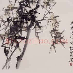 1993年 彭友善《竹》国画花鸟作品图片赏析