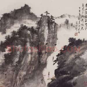 1997年 彭友善《山水》国画花鸟作品图片赏析
