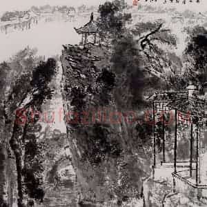 1985年 童中焘《素影浮光》国画山水作品图片赏析