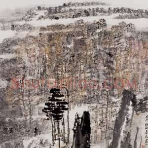 1998年 童中焘《天目秋光》国画山水作品图片赏析