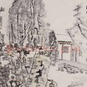 2003年 童中焘《听秋》国画山水作品图片赏析