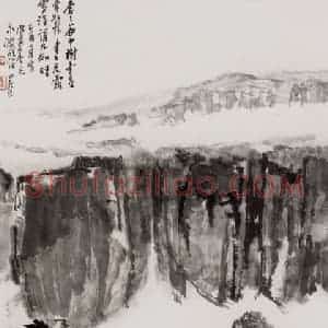 2005年 童中焘《渊明诗意》国画山水作品图片赏析