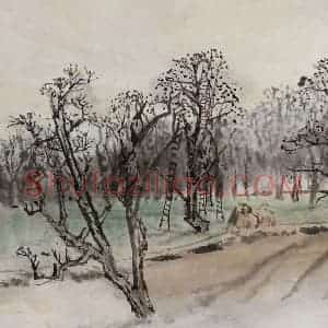 1963年 童中焘《富春江写生》国画山水作品图片赏析