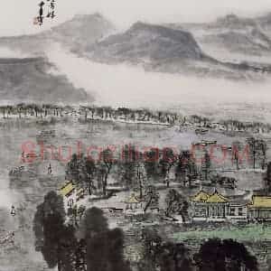1984年 童中焘《晴方好》国画山水作品图片赏析