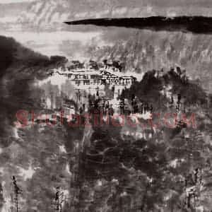1992年 童中焘《峨眉山色》国画山水作品图片赏析