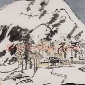 1993年 童中焘《天平洁秋》国画山水作品图片赏析