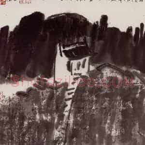 1994年 曾宓《登高图》国画山水作品图片赏析