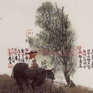 1999年 曾宓《山水册页》国画山水作品图片赏析