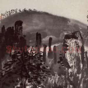 1992年 曾宓《山亭积翠图》国画山水作品图片赏析