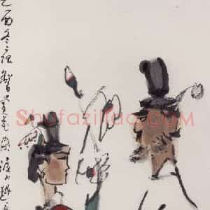 2005年 张桂铭《赏花图》国画花鸟作品图片赏析