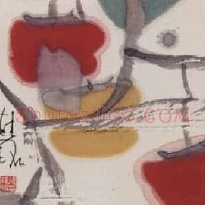 2005-2006年 张桂铭《蔬果四条屏》国画花鸟作品图片赏析