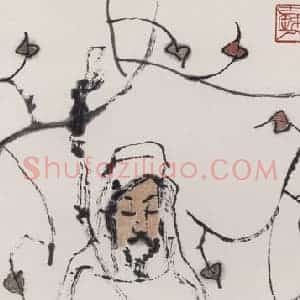1987年 张桂铭《赏菊》国画人物作品图片赏析