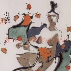 1987年 张桂铭《人体》国画人物作品图片赏析
