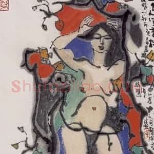 1987年 张桂铭《人体》国画人物作品图片赏析