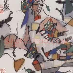 1990年 张桂铭《仕女》国画人物作品图片赏析