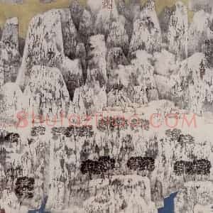 1998年 卓鹤君《凝冰结重涧 积雪被长峦》国画山水写意作品图片赏析