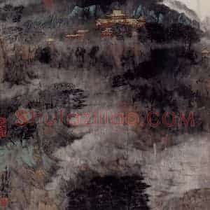 1998年 卓鹤君《黑云墨雨洒琼楼》国画山水写意作品图片赏析