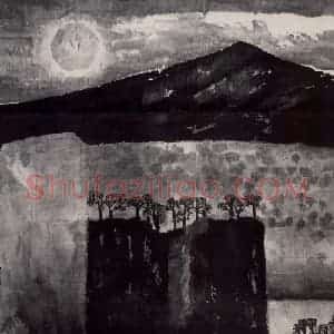 1985年 卓鹤君《幽谷图》国画山水写意作品图片赏析