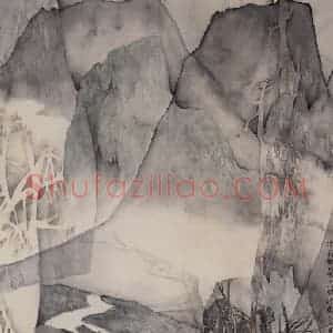 1985年 卓鹤君《清·俞樾<九溪十八涧>诗意》国画山水工笔作品图片赏析