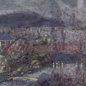 1992年 卓鹤君《无题》国画山水写意作品图片赏析