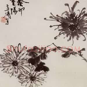 1963年 王雪涛《重阳墨册页》国画花鸟作品图片赏析